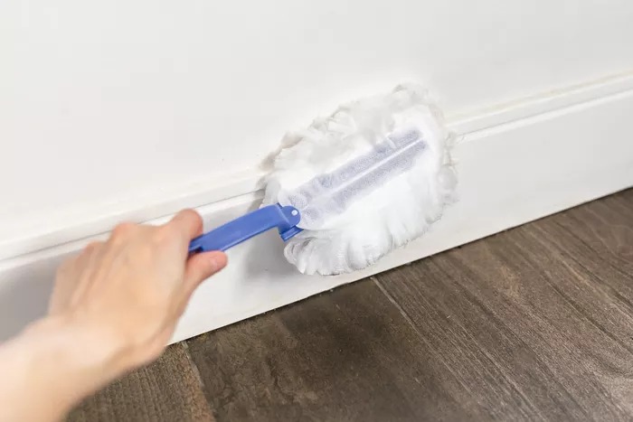 Deep cleaning baseboards